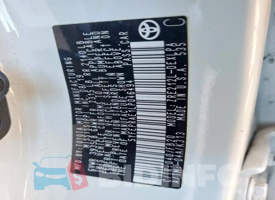 5YFEPRAE1LP046494 Photo# 12
