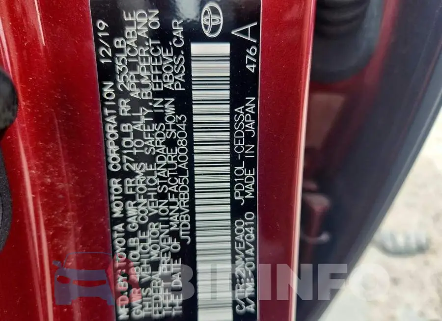 JTDBVRBD5LA008043 Photo# 12