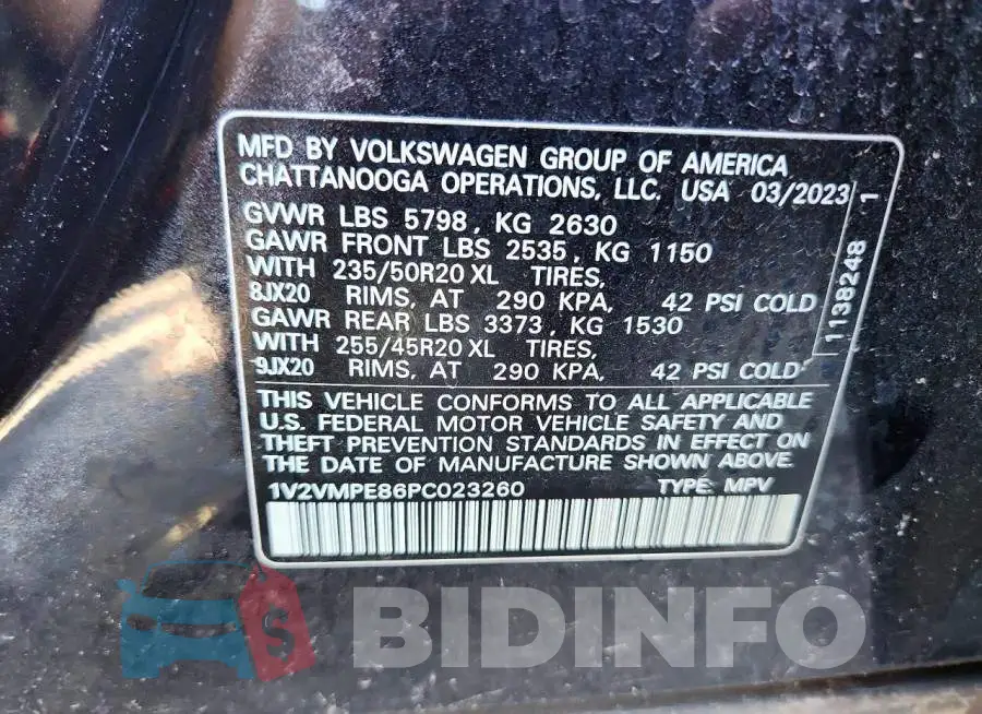 1V2VMPE86PC023260 Photo# 13