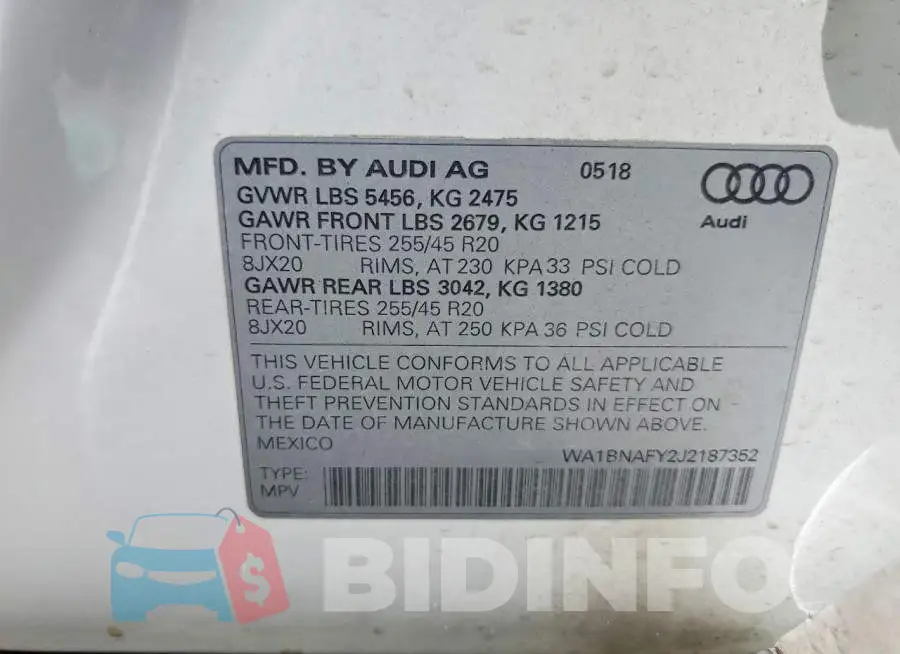 WA1BNAFY2J2187352 Photo# 13