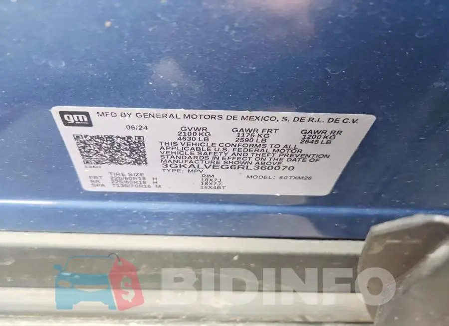 3GKALVEG6RL360070 Photo# 12