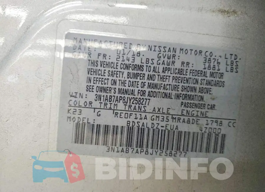 3N1AB7AP8JY258277 Photo# 12