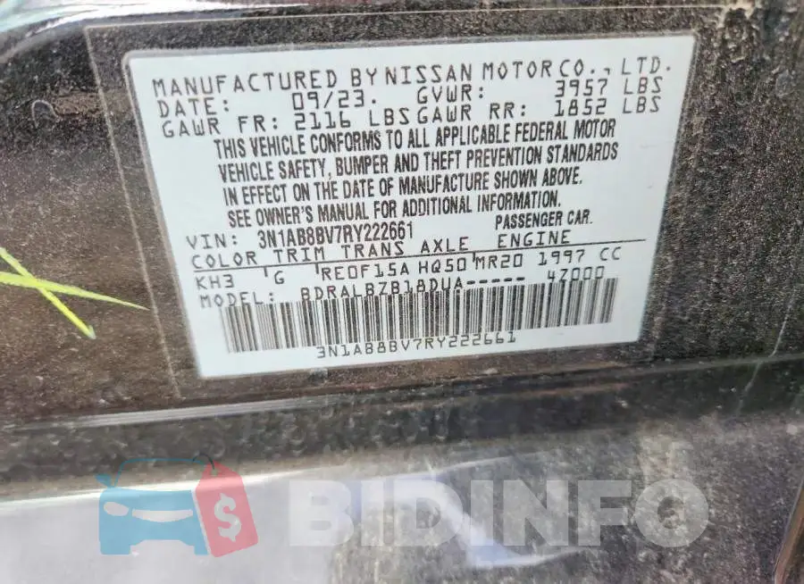 3N1AB8BV7RY222661 Photo# 12