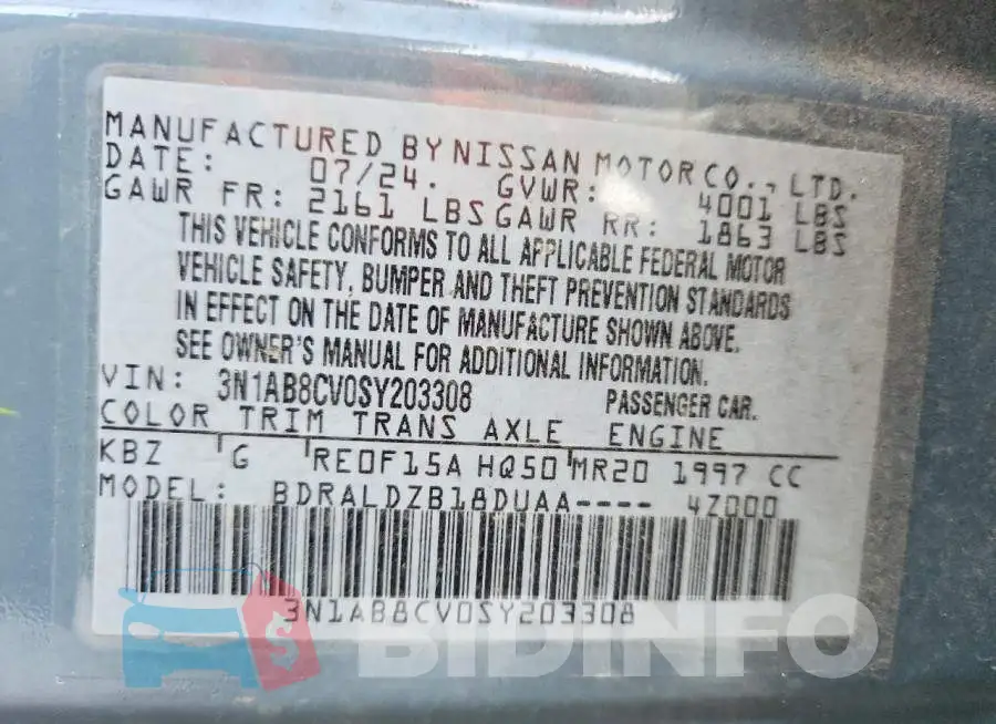 3N1AB8CV0SY203308 Photo# 12