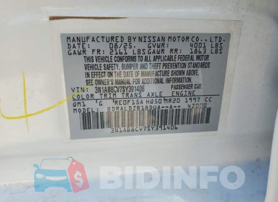 3N1AB8CV7SY391406 Photo# 12