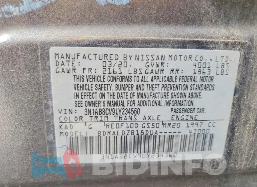 3N1AB8CV9LY234560 Photo# 12