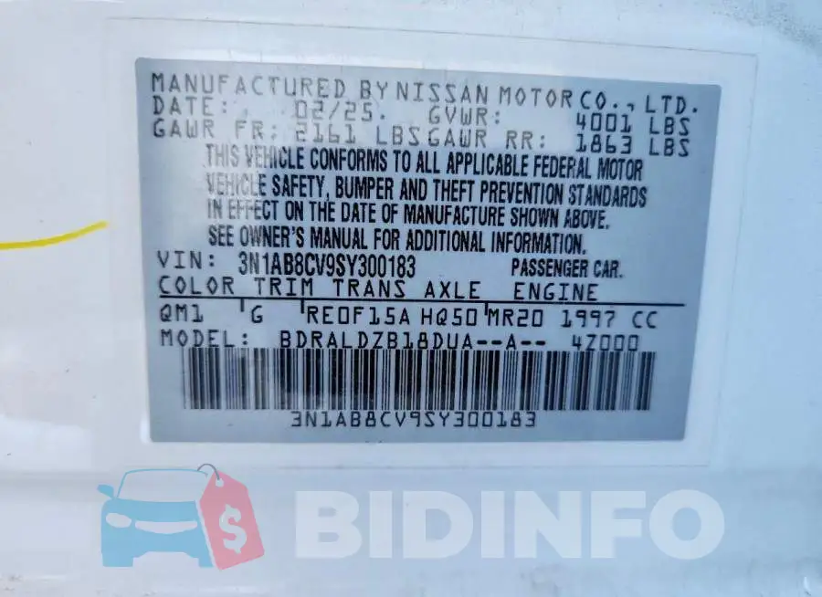 3N1AB8CV9SY300183 Photo# 12
