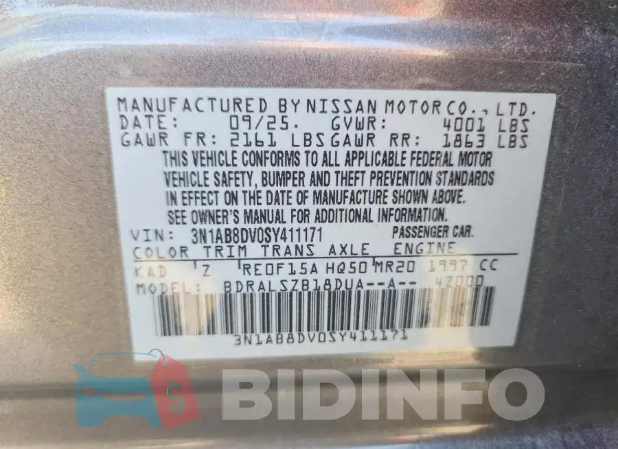 3N1AB8DV0SY411171 Photo# 12