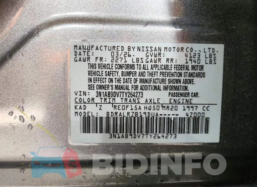 3N1AB9DV7TY264273 Photo# 13