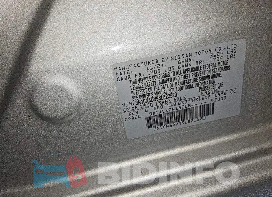 3N1CN8DV9SL823523 Photo# 12
