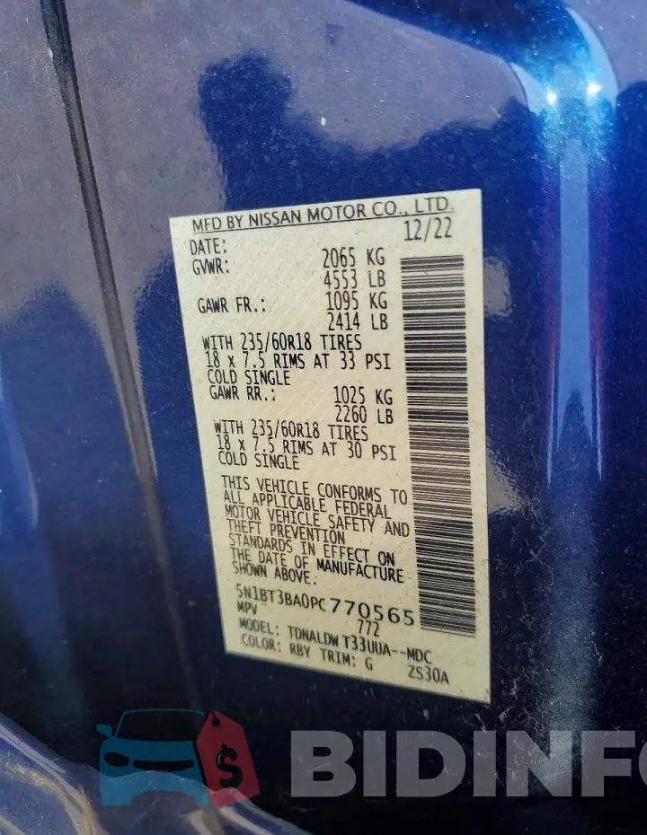 5N1BT3BA0PC770565 Photo# 13