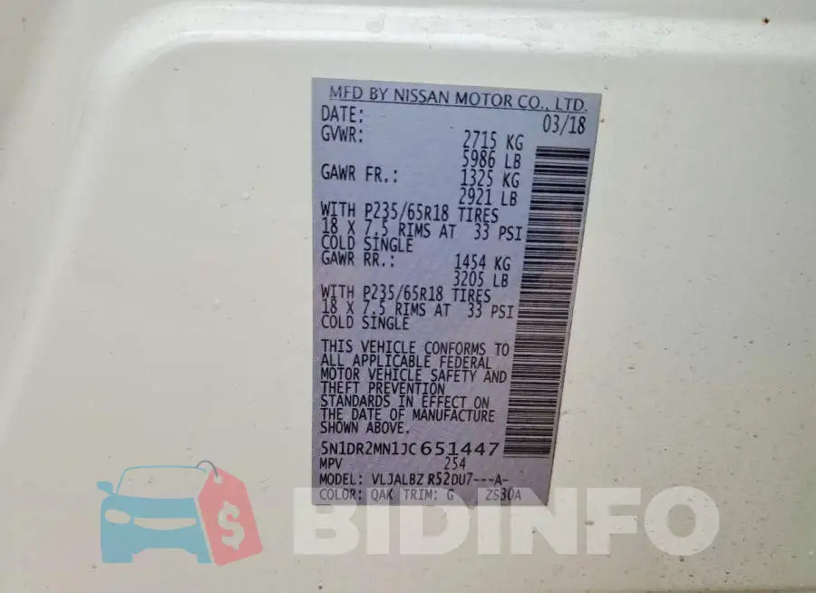 5N1DR2MN1JC651447 Photo# 13