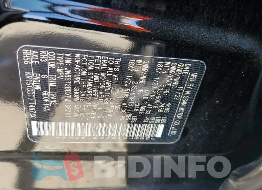 JN8BT3BBXPW188781 Photo# 13