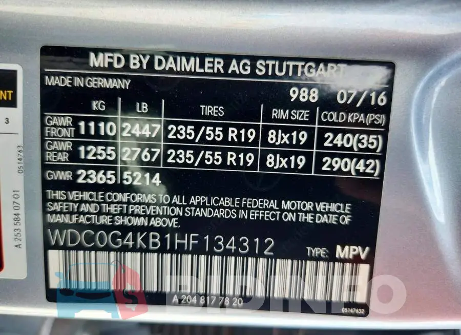 WDC0G4KB1HF134312 Photo# 13