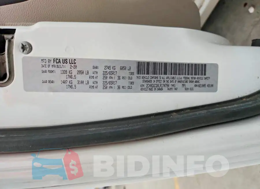 2C4RDGCGXLR174794 Photo# 13