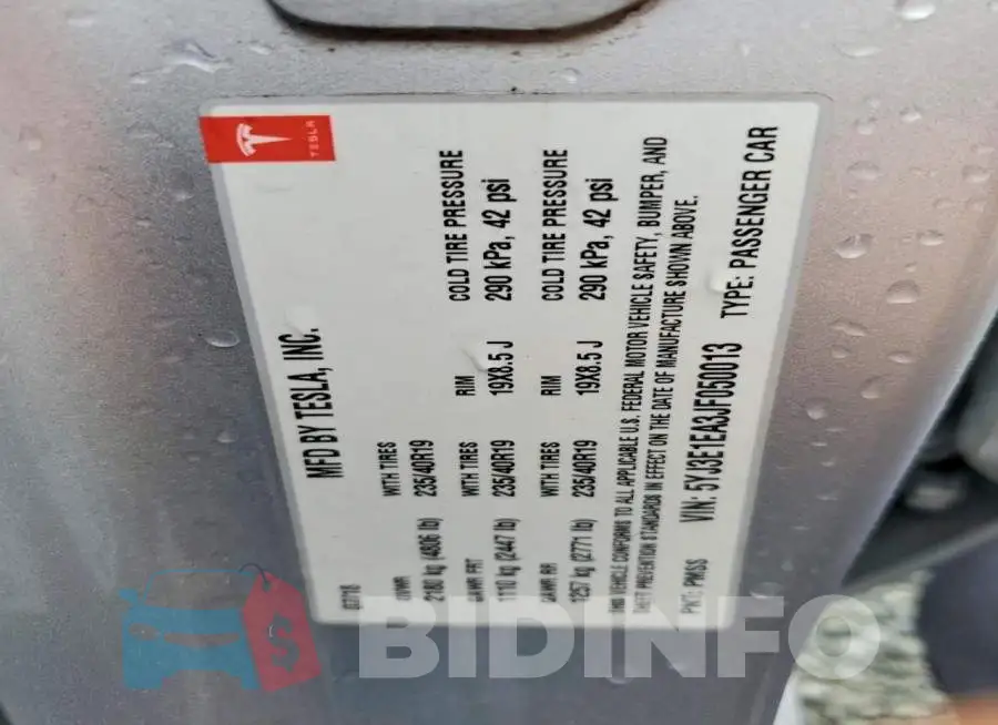 5YJ3E1EA3JF050013 Photo# 12