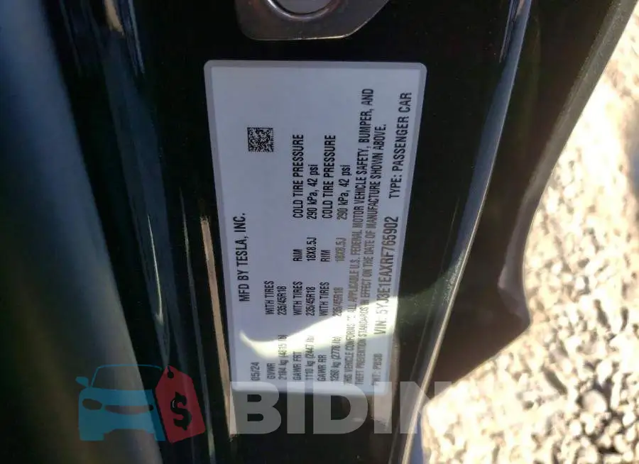 5YJ3E1EAXRF765902 Photo# 12