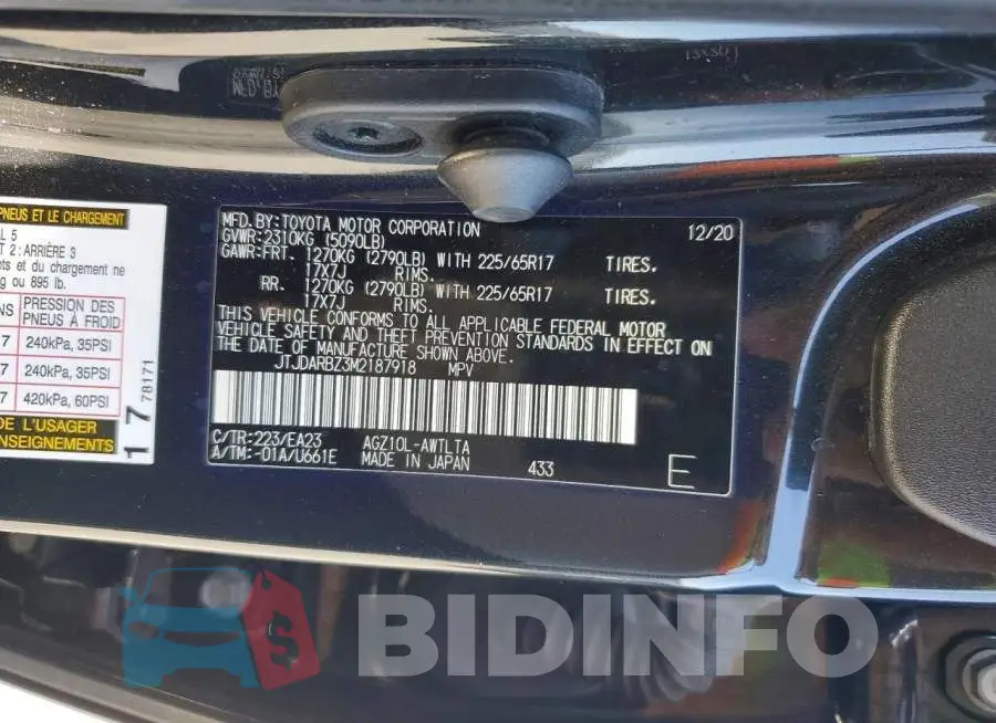 JTJDARBZ3M2187918 Photo# 14