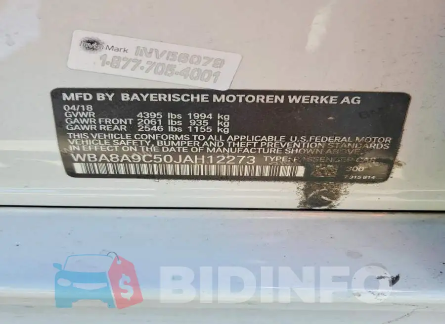 WBA8A9C50JAH12273 Photo# 13