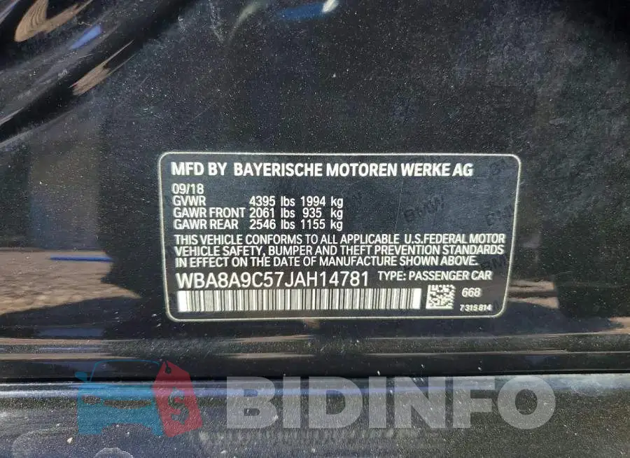 WBA8A9C57JAH14781 Photo# 13