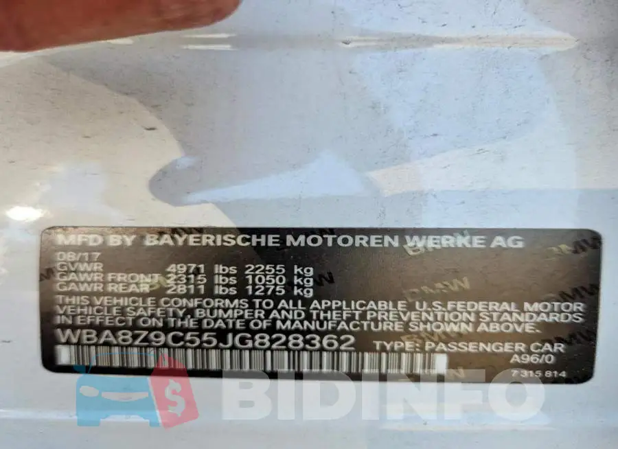 WBA8Z9C55JG828362 Photo# 12