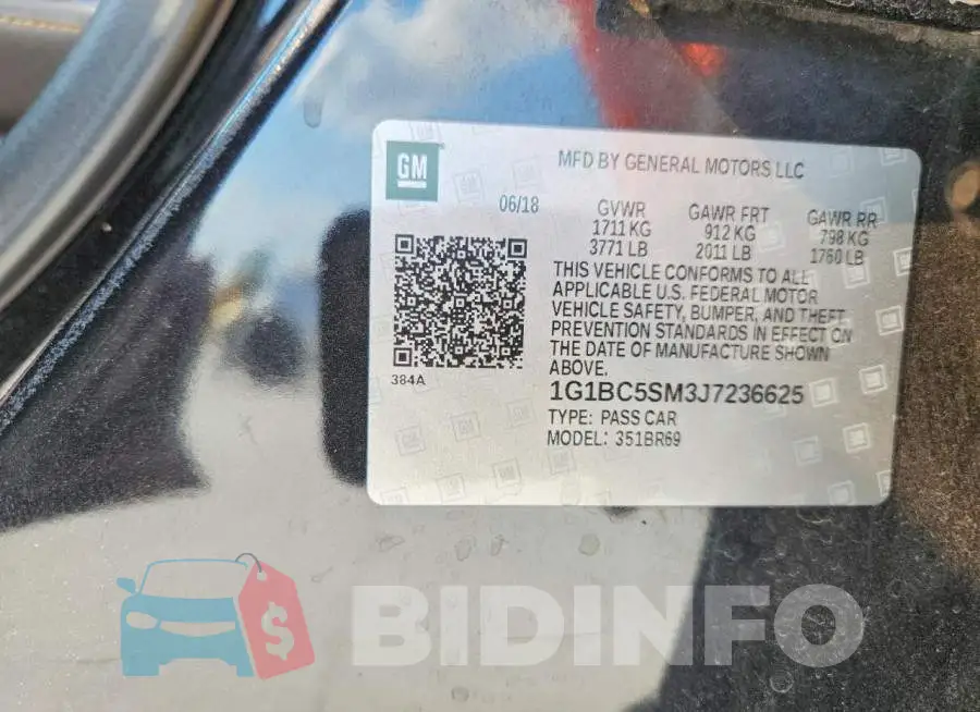 1G1BC5SM3J7236625 Photo# 12