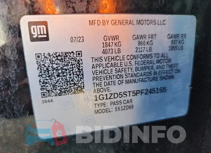 1G1ZD5ST5PF245165 Photo# 12