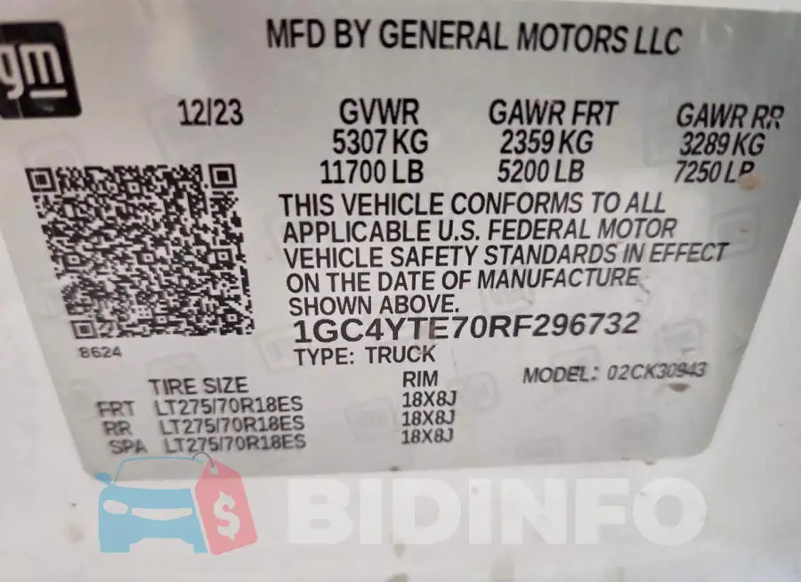 1GC4YTE70RF296732 Photo# 13