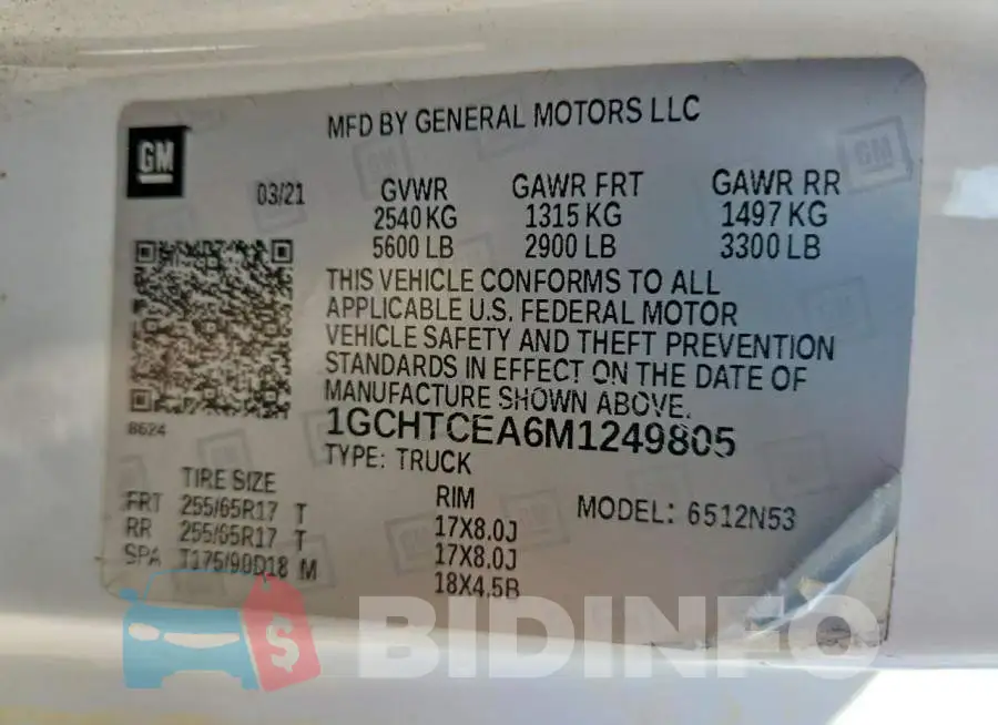 1GCHTCEA6M1249805 Photo# 12