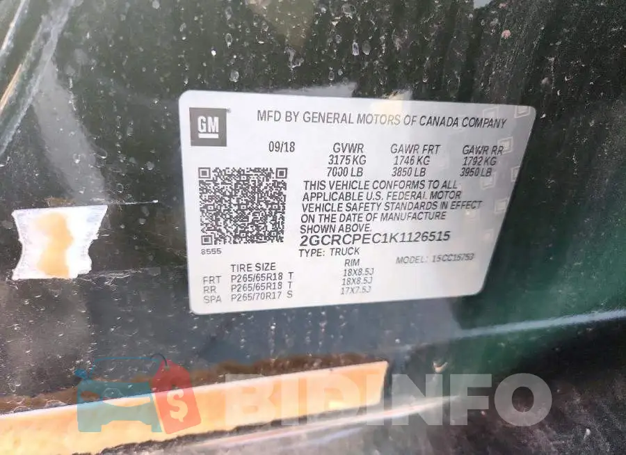 2GCRCPEC1K1126515 Photo# 12