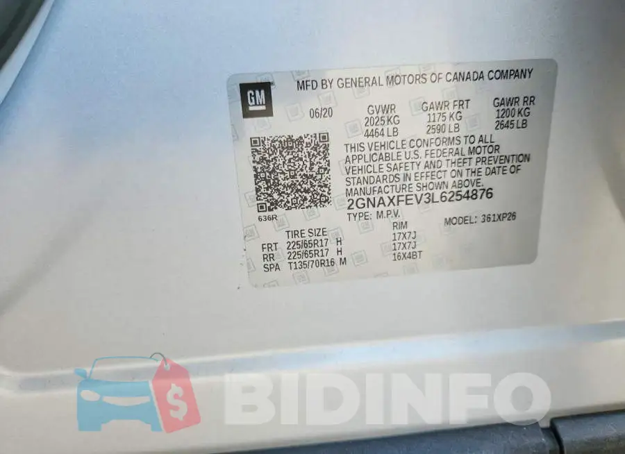 2GNAXFEV3L6254876 Photo# 12