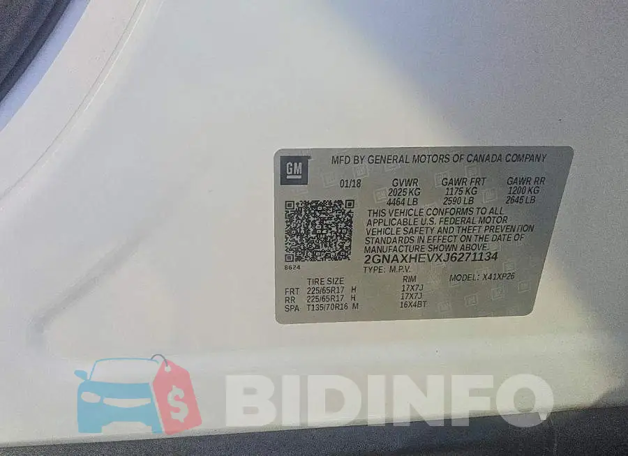 2GNAXHEVXJ6271134 Photo# 13