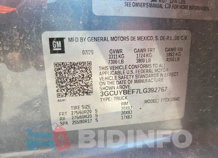 3GCUYBEF7LG392767 Photo# 12