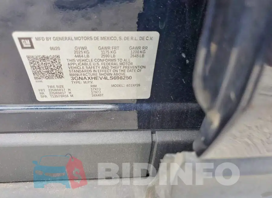 3GNAXHEV4LS698250 Photo# 13