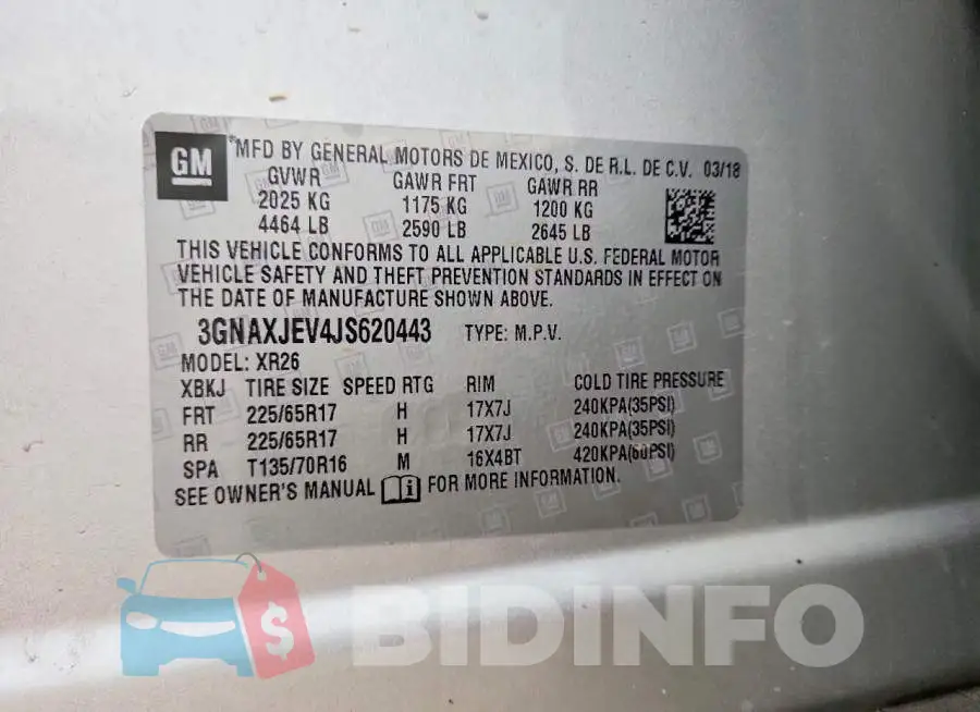 3GNAXJEV4JS620443 Photo# 13