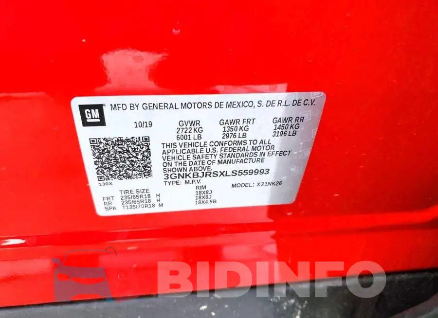 3GNKBJRSXLS559993 Photo# 13