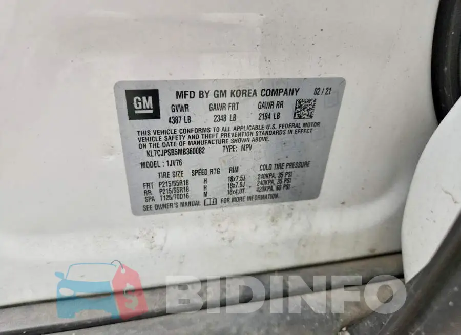 KL7CJPSB5MB360082 Photo# 12