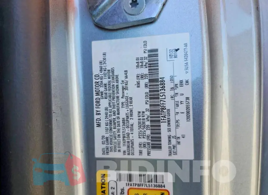 1FATP8FF7L5136884 Photo# 12