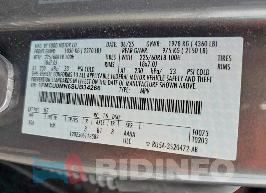 1FMCU0MN6SUB34266 Photo# 13