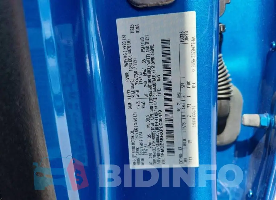 1FMDE5BHXPLC06479 Photo# 12