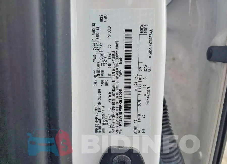 1FTEW1EP0PKE68096 Photo# 13