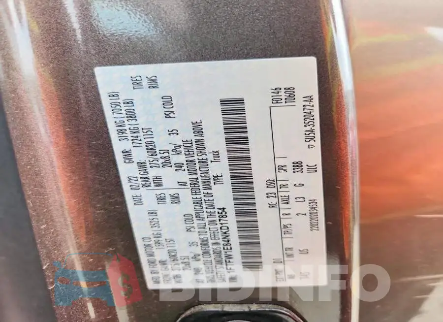 1FTFW1E84NKD17854 Photo# 12