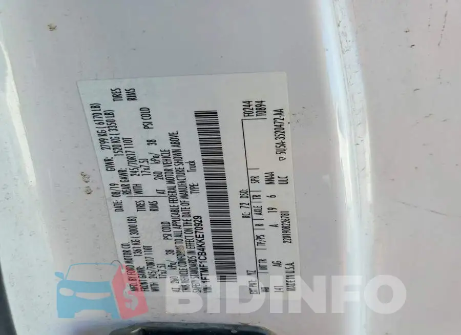 1FTMF1CB4KKE70929 Photo# 12