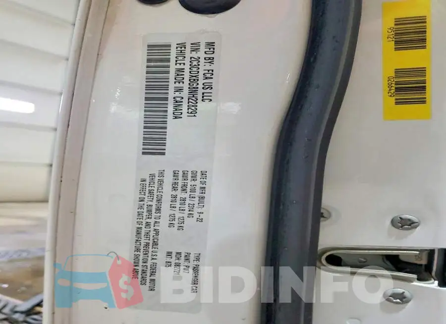 2C3CDXBG8NH228291 Photo# 12
