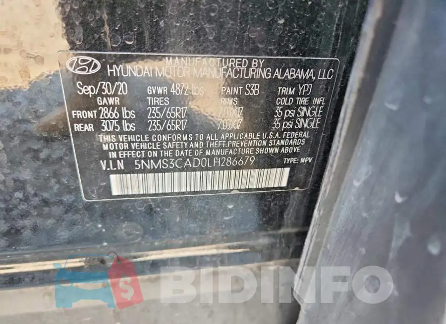 5NMS3CAD0LH286679 Photo# 12