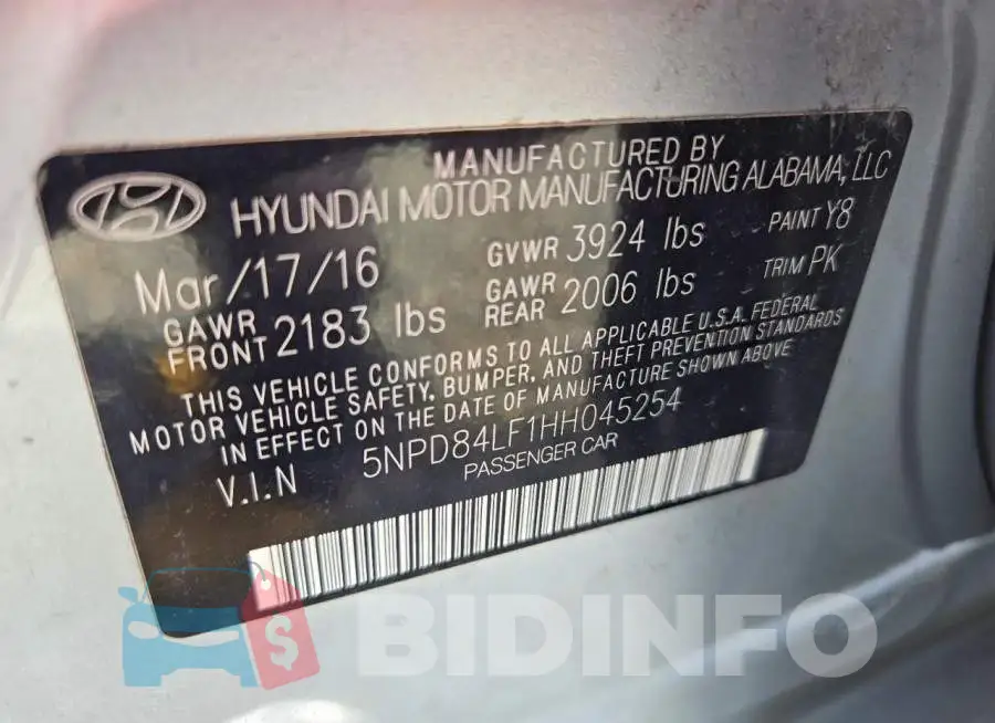 5NPD84LF1HH045254 Photo# 12