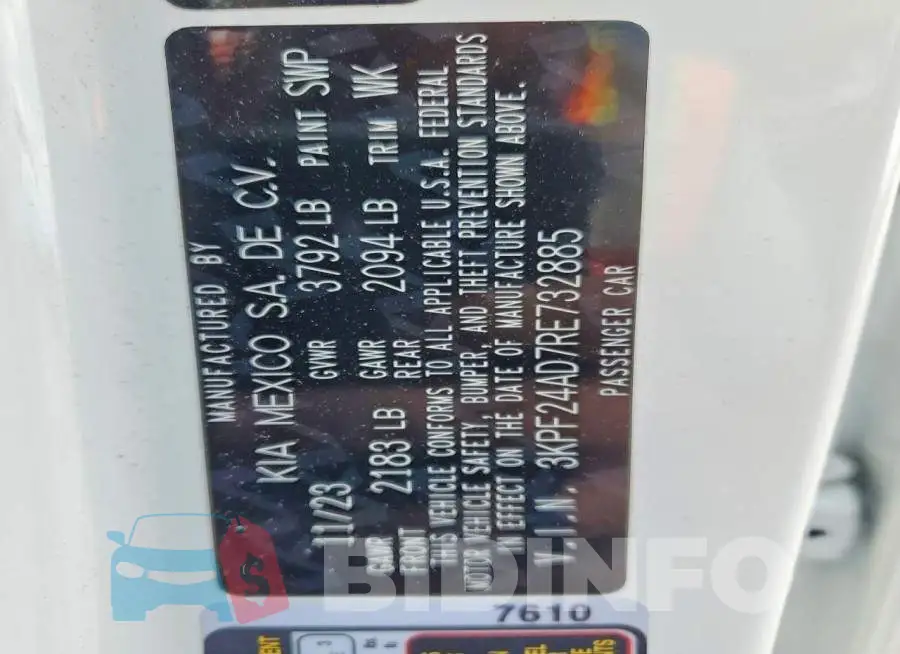 3KPF24AD7RE732885 Photo# 13
