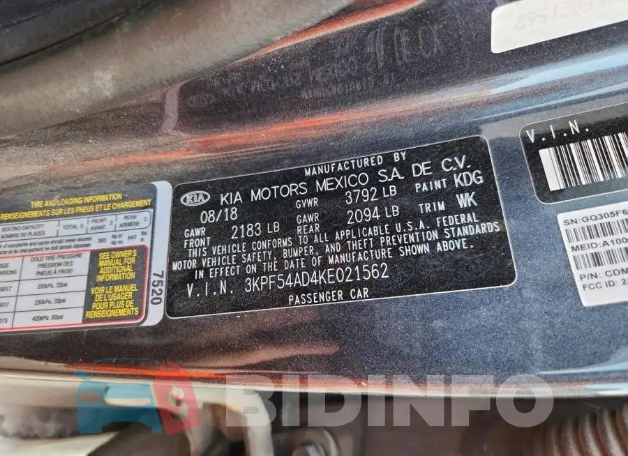 3KPF54AD4KE021562 Photo# 12