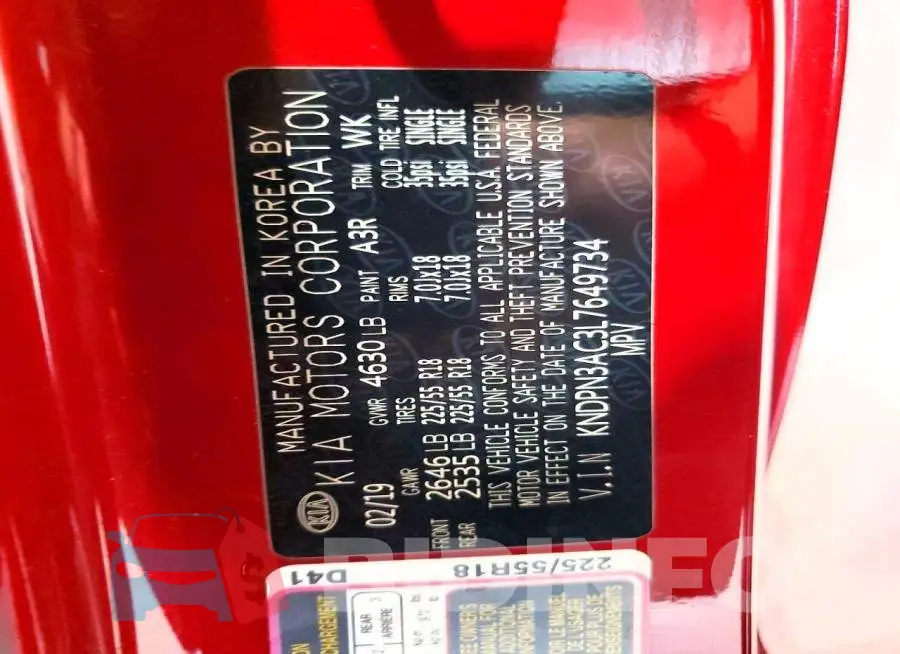 KNDPN3AC3L7649734 Photo# 13