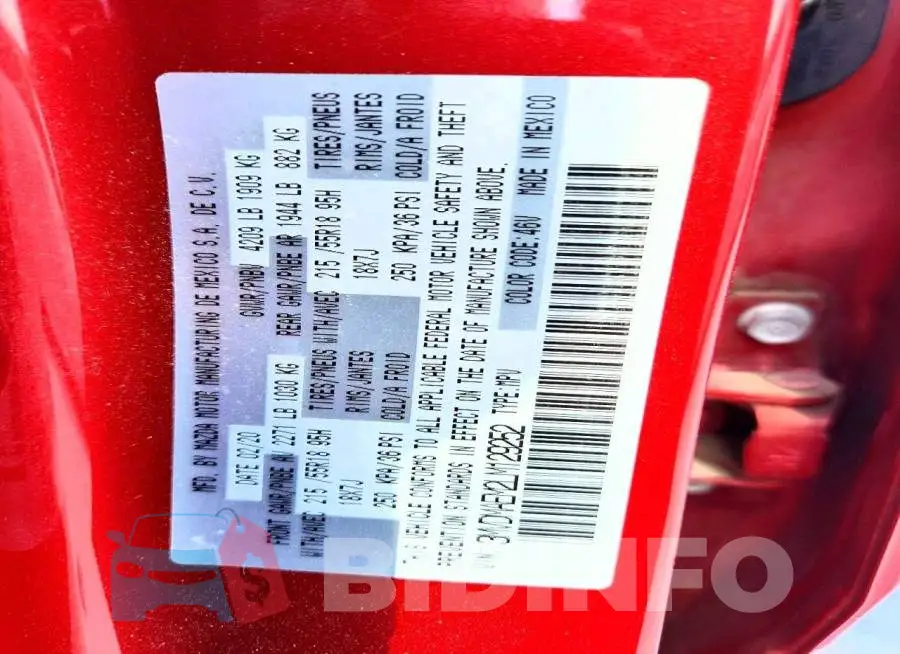 3MVDMAEM2LM129252 Photo# 13